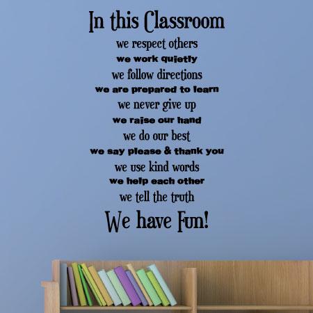 Extended Classroom Rules Wall Quotes™ Decal | WallQuotes.com