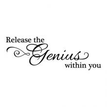 Release the genius within you wall quotes vinyl lettering wall decal home decor inspiration motivation