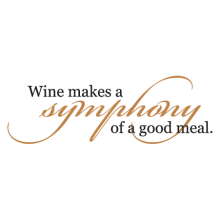Wine makes a symphony of a good meal wall quotes decal