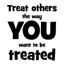 Treat others the way you want to be treated wall quotes vinyl lettering wall decal teach teacher class classroom learn education school 