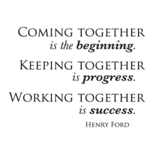 Coming Keeping Working Together Wall Quotes™ Decal perfect for any home or office