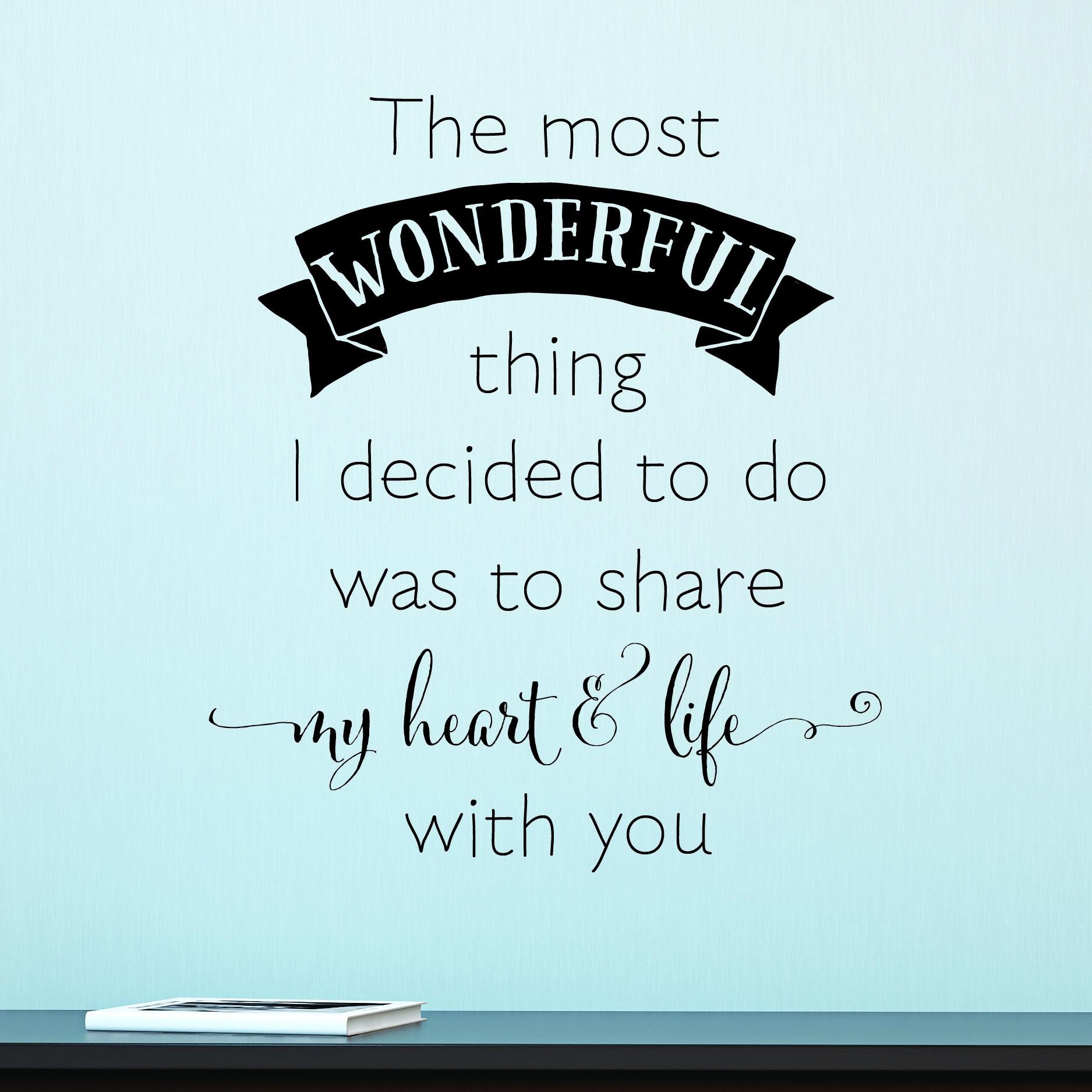 Share My Heart And Life Wall Quotes™ Decal 