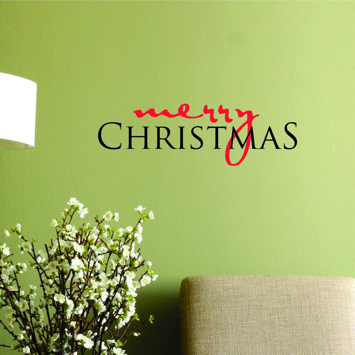 Merry Christmas Script and Serif Wall Quotes™ Decal | WallQuotes.com