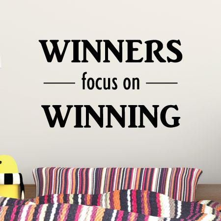 winners focus on winning wall quotes™ decal  wallquotes